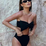 Conjunto Feminino de Biquíni Tomara que Caia com Top Faixa de Maxi Laço e Calcinha Cintura Alta – Ribault - VIEUX OFICIAL