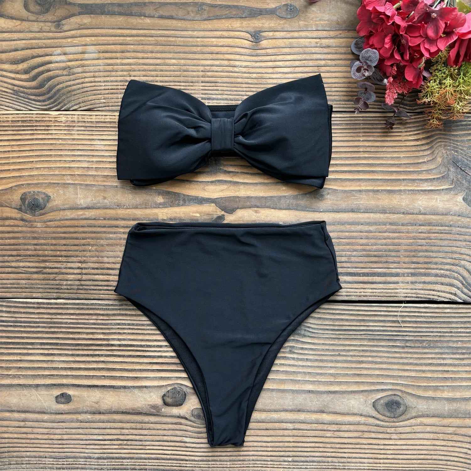 Conjunto Feminino de Biquíni Tomara que Caia com Top Faixa de Maxi Laço e Calcinha Cintura Alta – Ribault - VIEUX OFICIAL