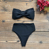 Conjunto Feminino de Biquíni Tomara que Caia com Top Faixa de Maxi Laço e Calcinha Cintura Alta – Ribault - VIEUX OFICIAL