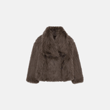 Casaco Feminino de Pelúcia Sintética com Gola Larga – Fleece Longo - VIEUX OFICIAL