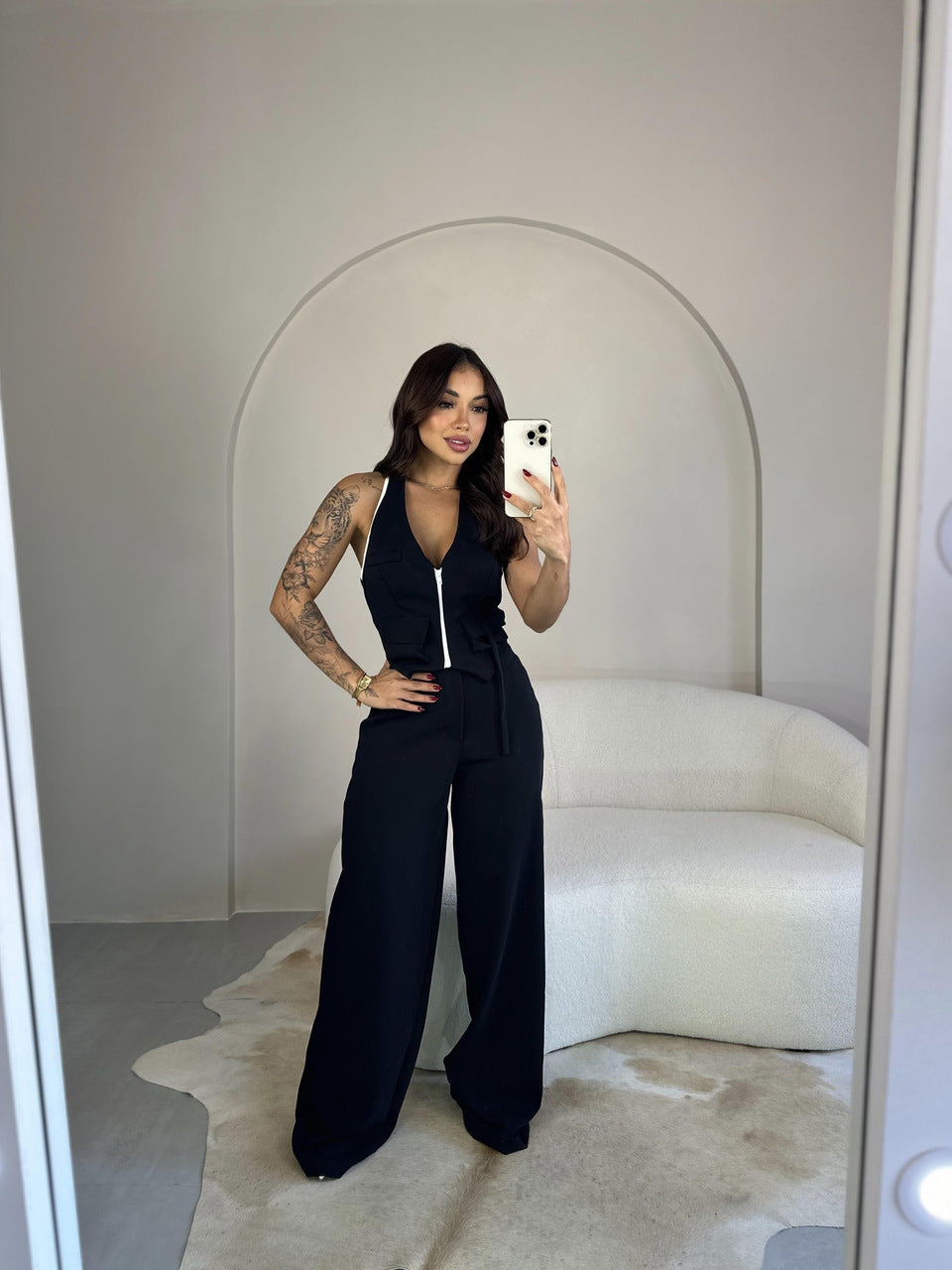 Conjunto Chêne Longo Preto VIEUX OFICIAL