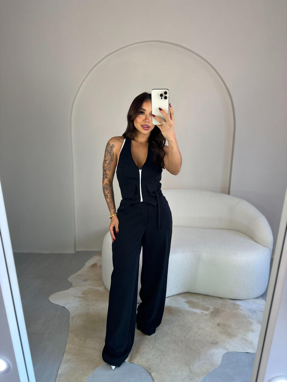 Conjunto Chêne Longo Preto VIEUX OFICIAL
