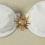 Conjunto Feminino de Top e Saia Longa com Detalhe de Fivela Sol Dourada – Chambon - VIEUX OFICIAL