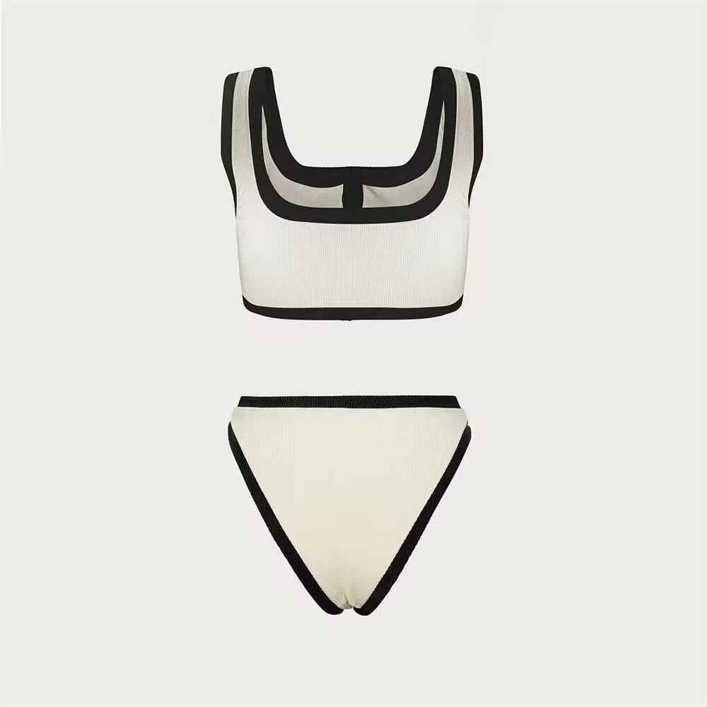 Conjunto Feminino de Praia com Top Cropped e Calcinha Cintura Alta com Botões – Brunot - VIEUX OFICIAL