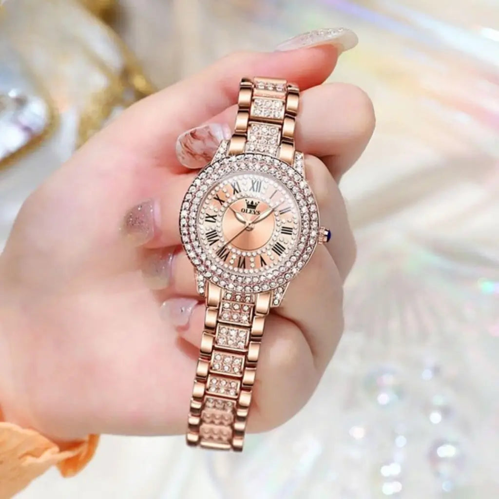 Relógio Diamanté Rosé VIEUX OFICIAL