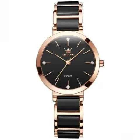 Relógio Élégance Preto Dourado VIEUX OFICIAL
