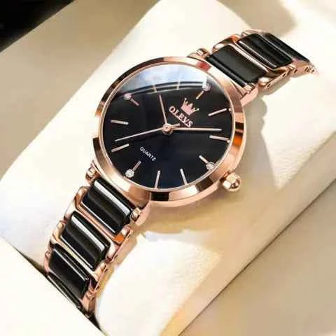 Relógio Élégance Preto Dourado VIEUX OFICIAL