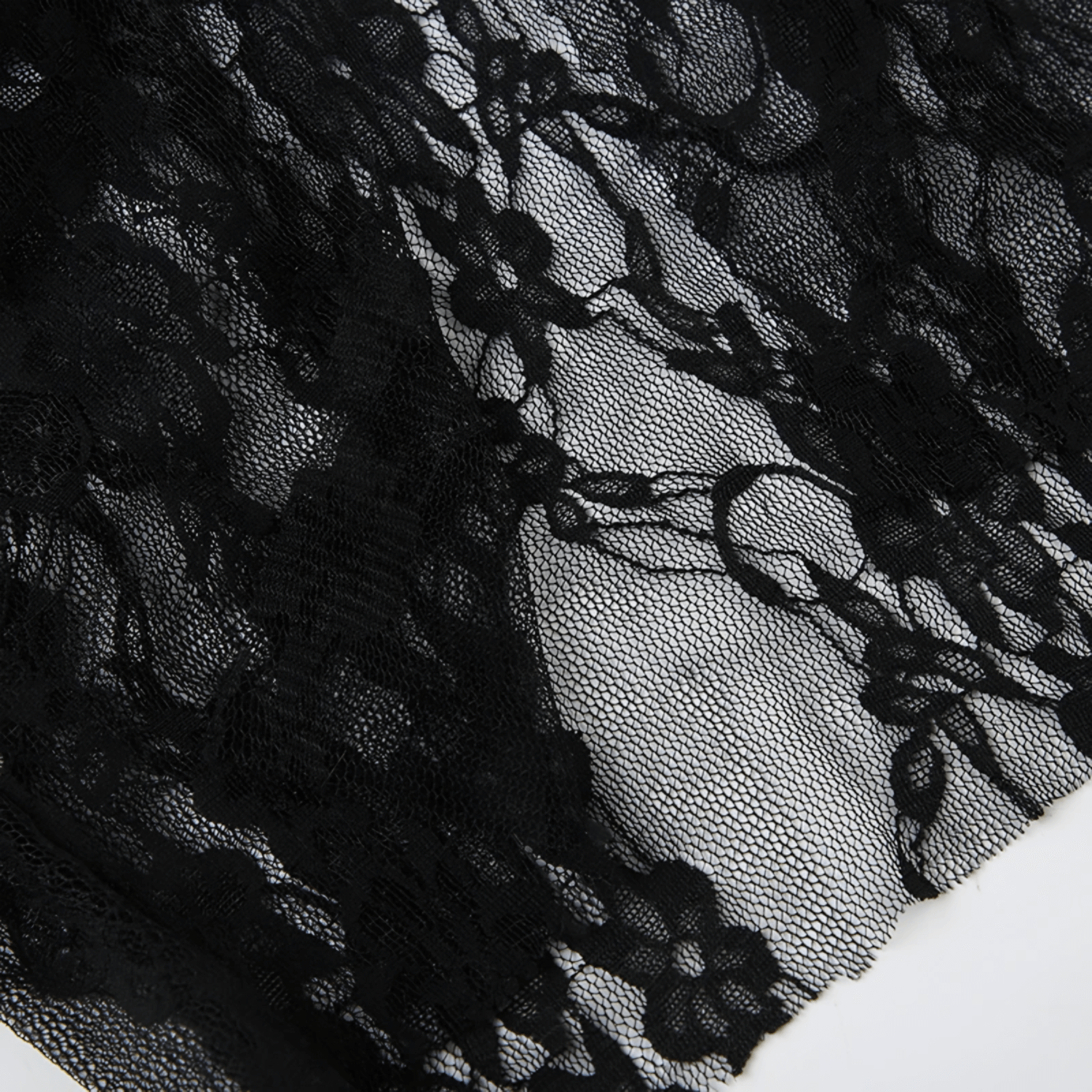 Top Corset Preto Curto em Tule com Renda Floral e Laço Central – Joubert VIEUX OFICIAL