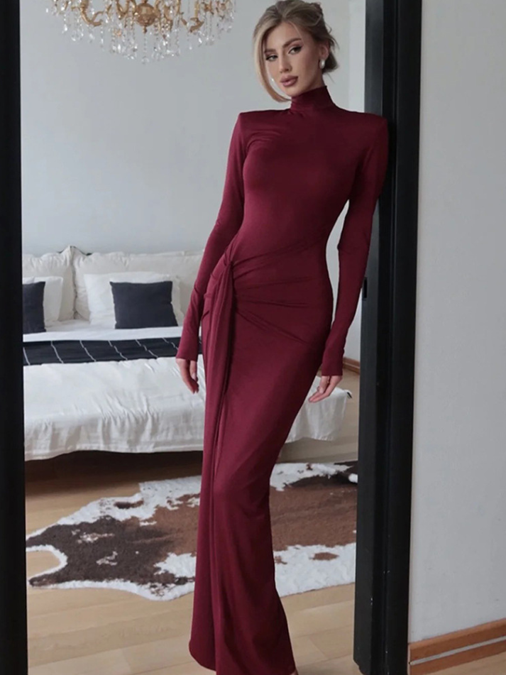Vestido Canele Longo Vinho VIEUX OFICIAL