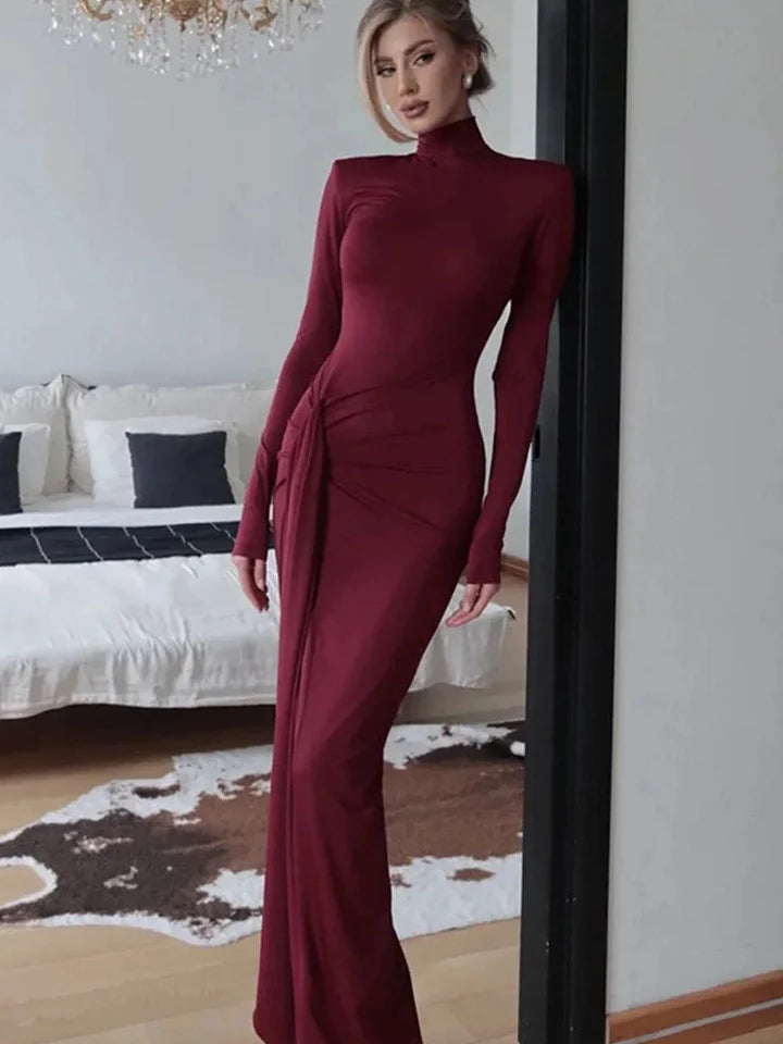 Vestido Canele Longo Vinho VIEUX OFICIAL