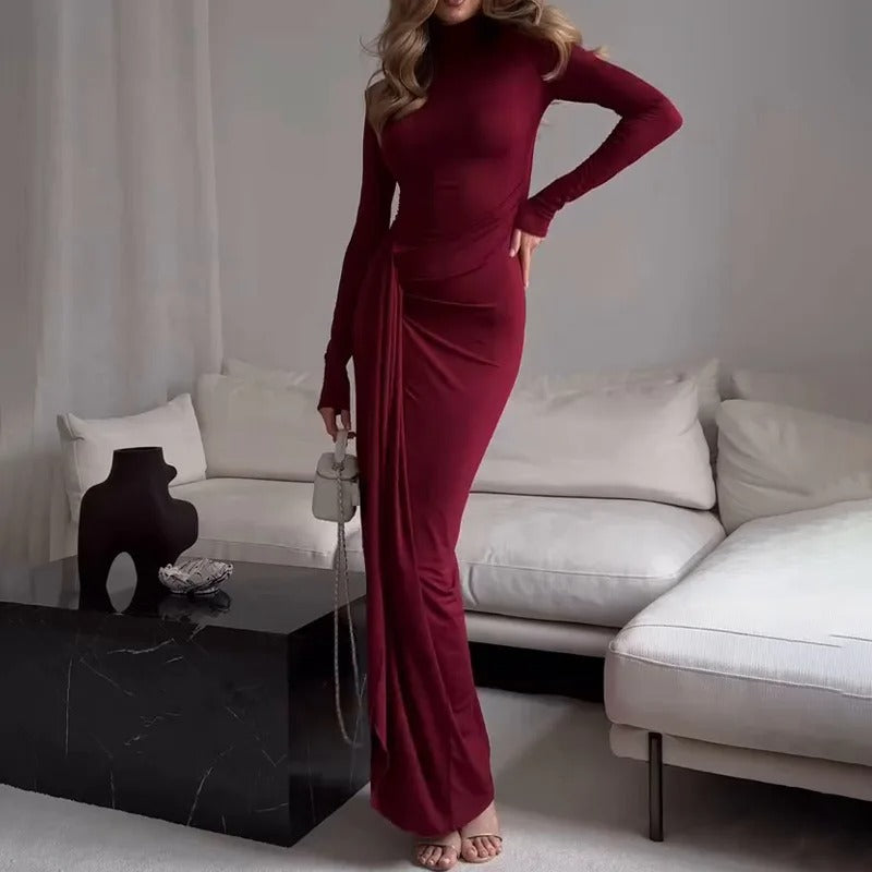 Vestido Canele Longo Vinho VIEUX OFICIAL