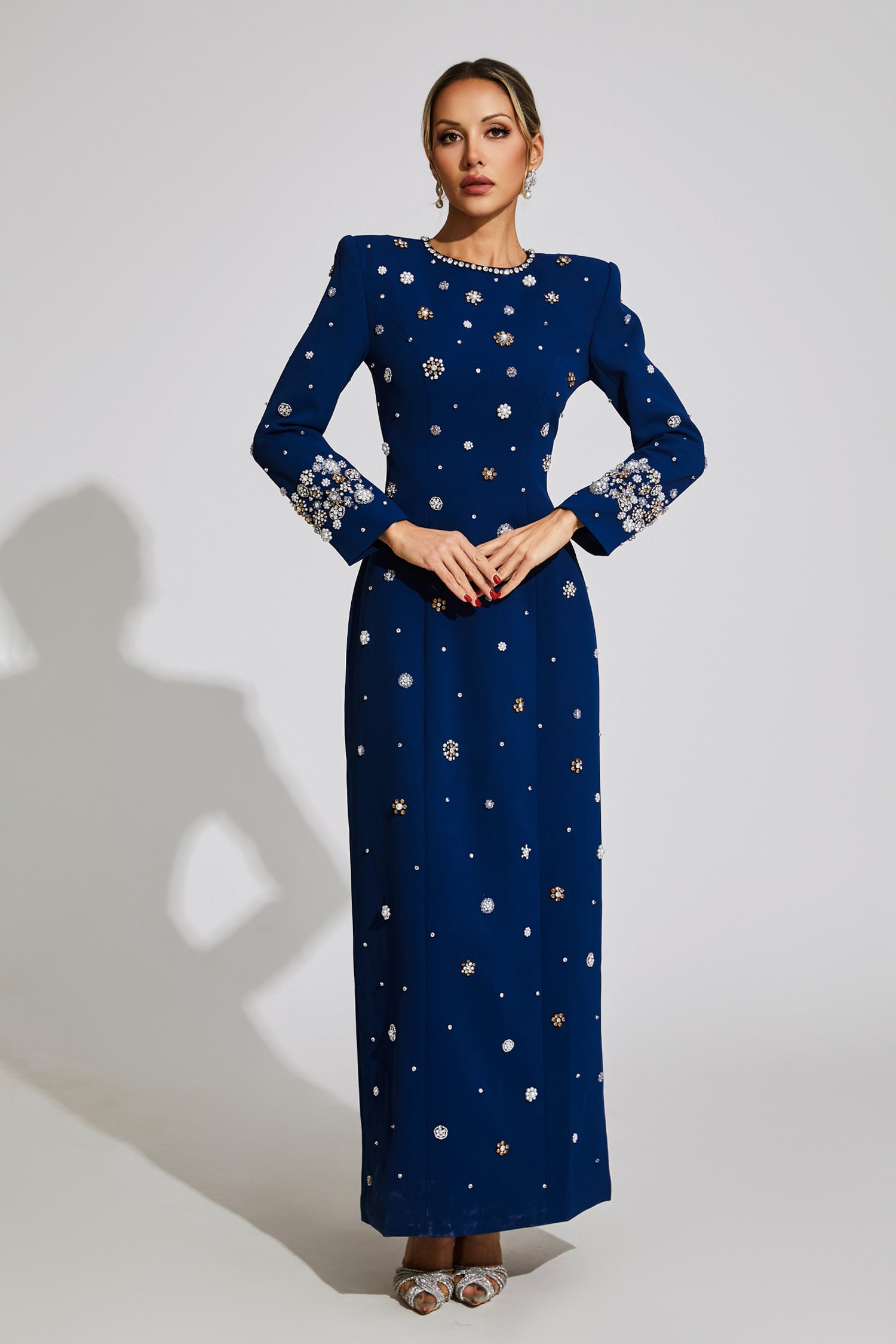 Vestido Coupole Longo Azul VIEUX OFICIAL