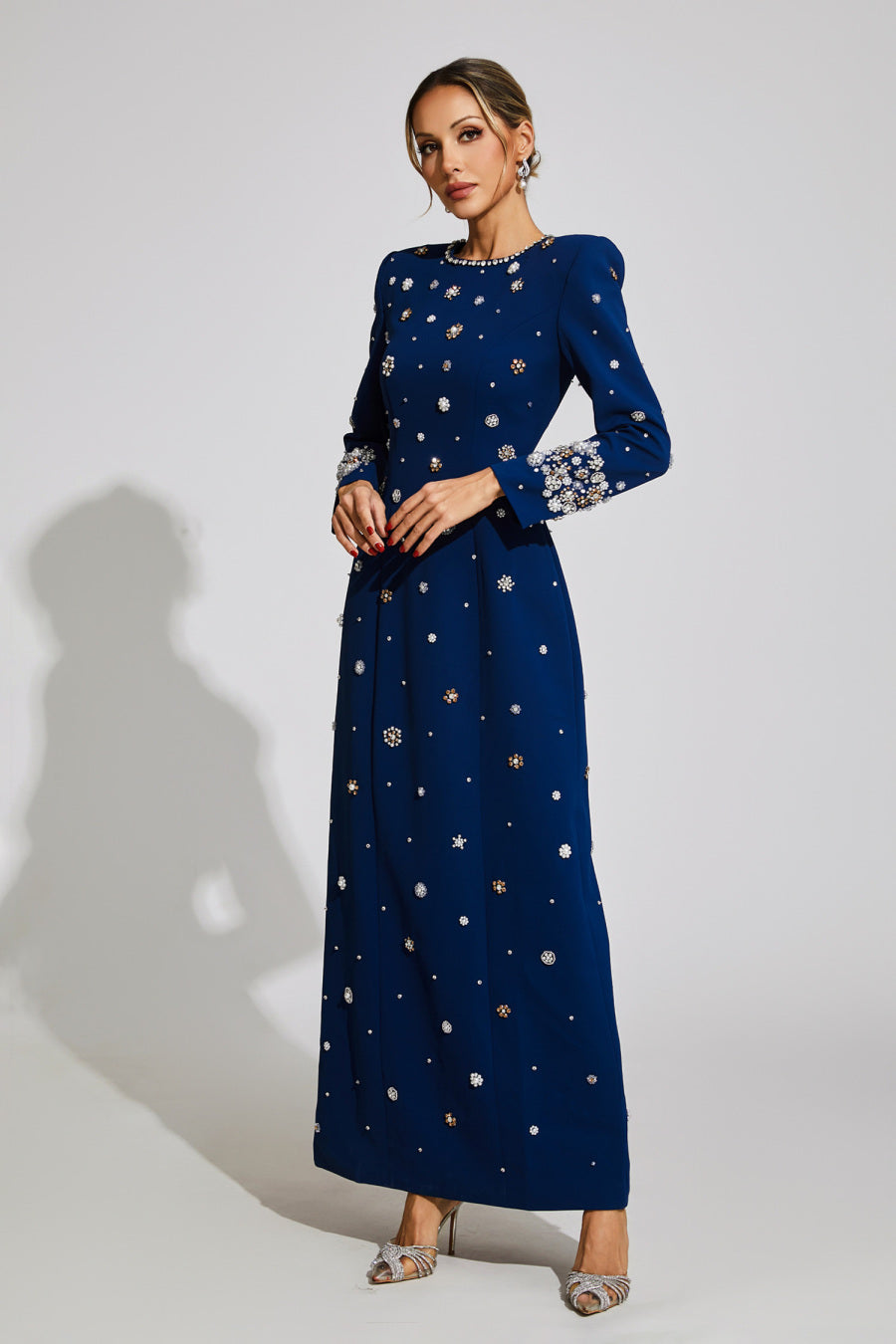 Vestido Coupole Longo Azul VIEUX OFICIAL