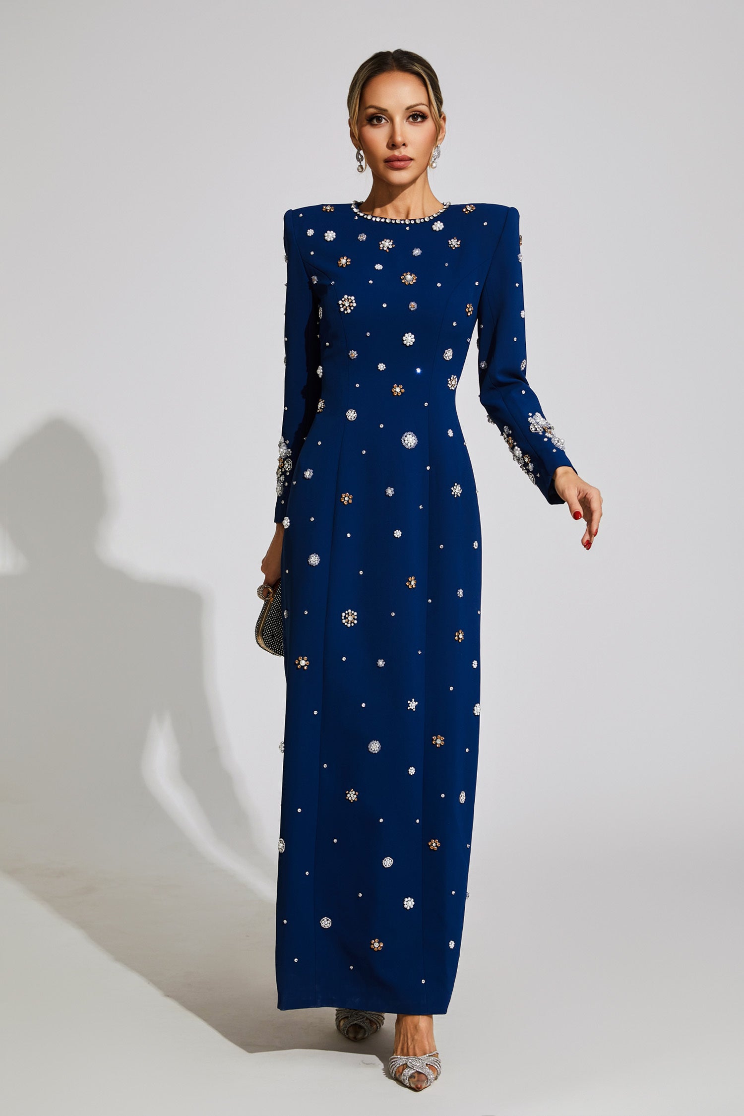 Vestido Coupole Longo Azul VIEUX OFICIAL