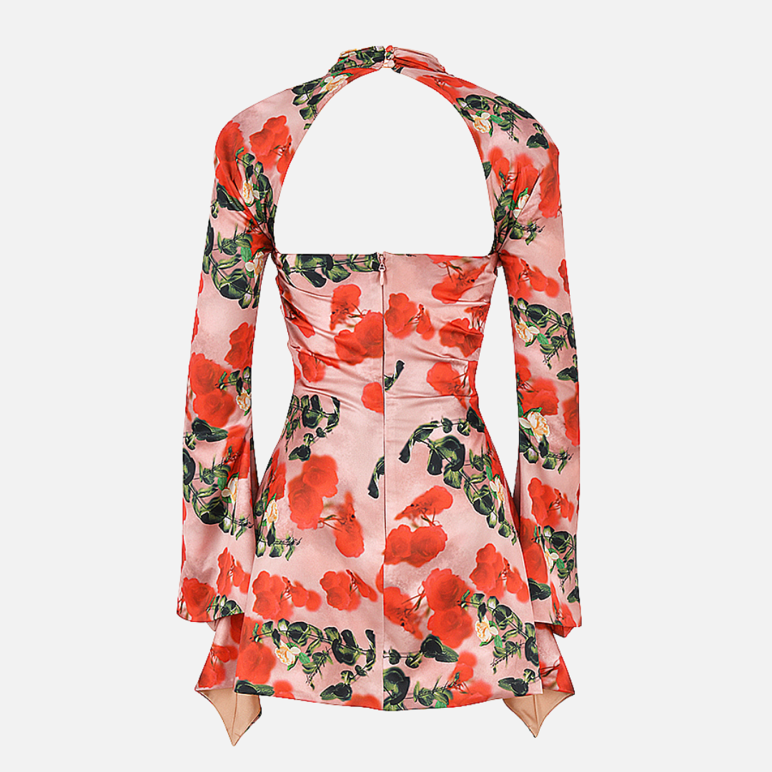 Vestido Curto Preto com Manga Longa e Recorte Frontal - Clivage Hiver VIEUX OFICIAL