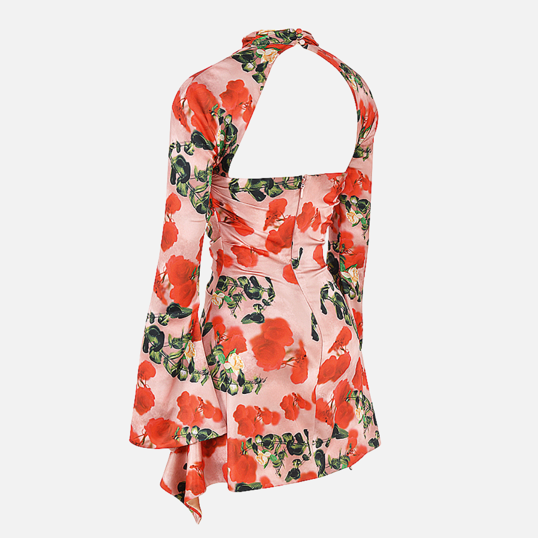 Vestido Curto Preto com Manga Longa e Recorte Frontal - Clivage Hiver VIEUX OFICIAL