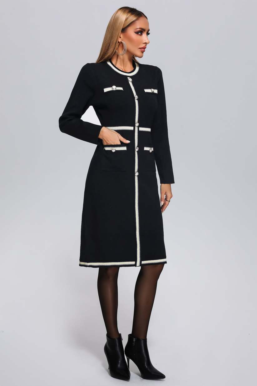 Vestido Fromage Longo Preto VIEUX OFICIAL