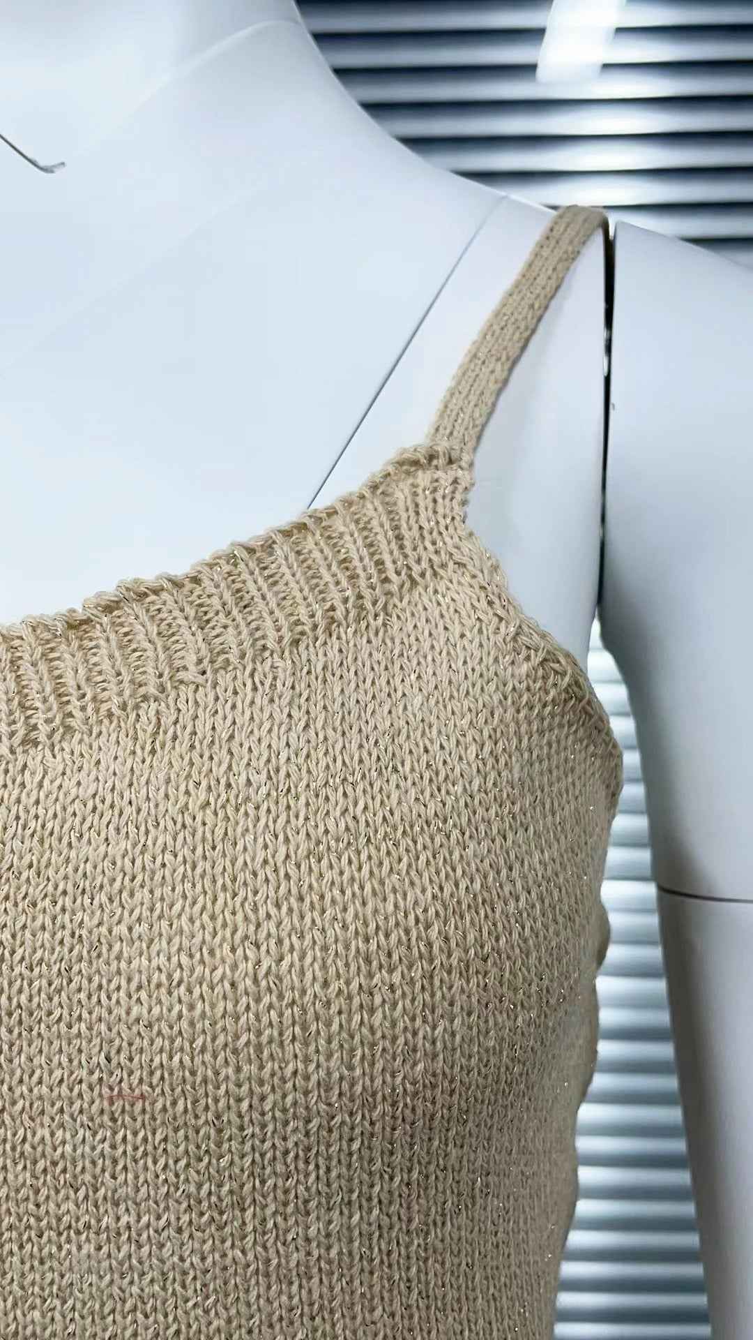 Vestido Longo Bege de Tricô – Royer VIEUX OFICIAL
