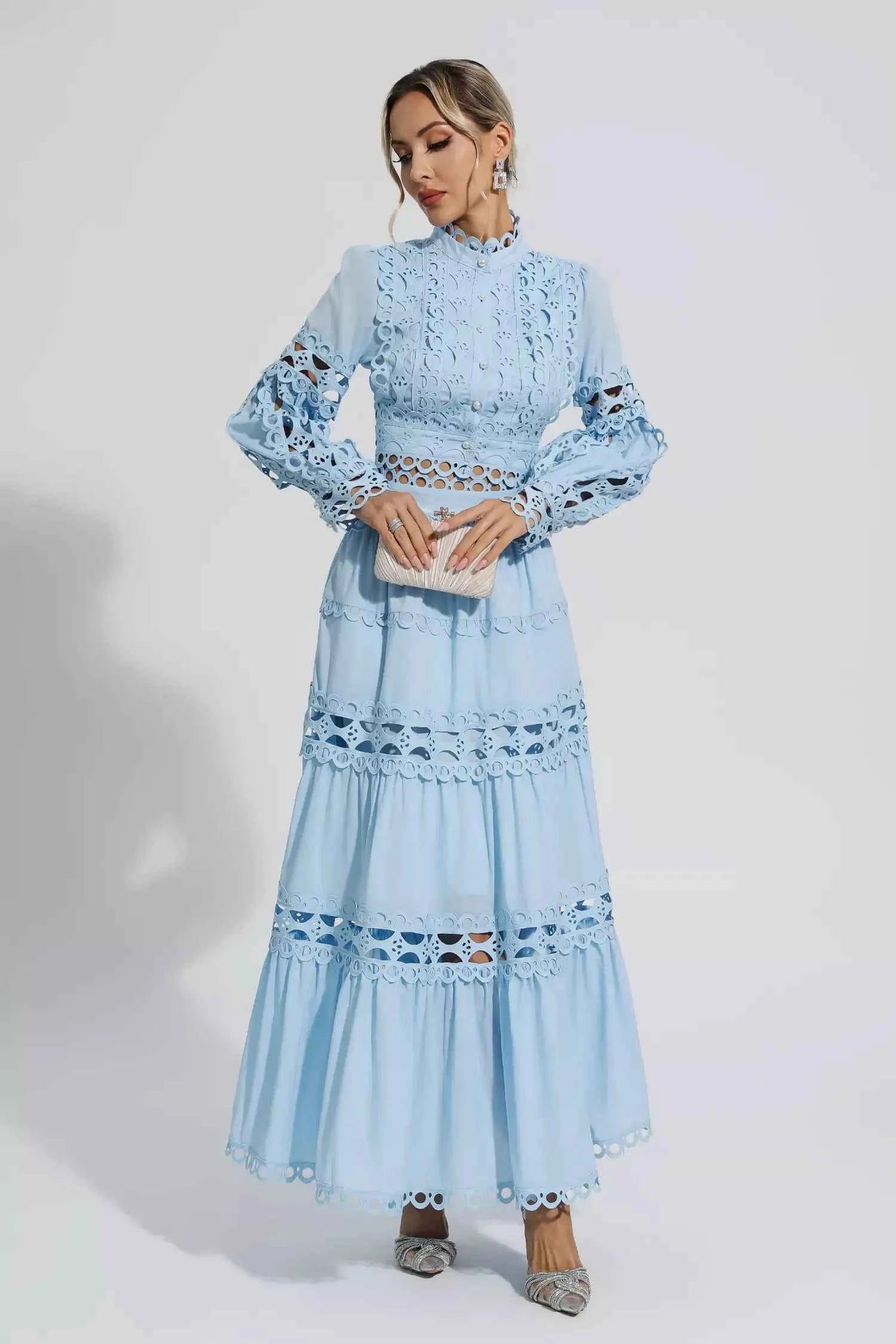 Vestido Longo em Laise – Colette - VIEUX OFICIAL