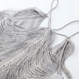 Vestido de Festa Curto com Franjas Metálicas Feminino – Perrot - VIEUX OFICIAL