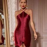 Vestido de Festa Curto com Franjas Metálicas Feminino – Perrot - VIEUX OFICIAL