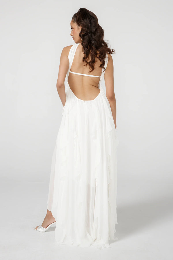 Vestido de Festa Longo com Mangas Bufantes e Saia em Camadas – Étoile VIEUX OFICIAL