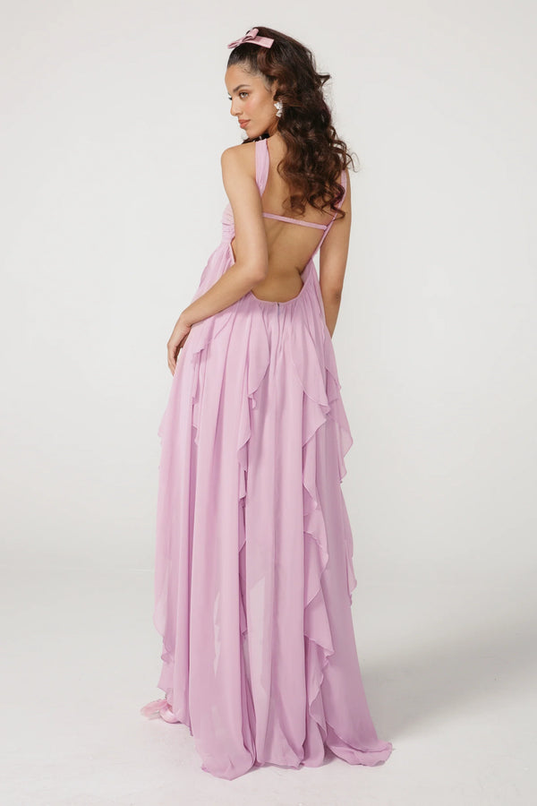 Vestido de Festa Longo com Mangas Bufantes e Saia em Camadas – Étoile VIEUX OFICIAL