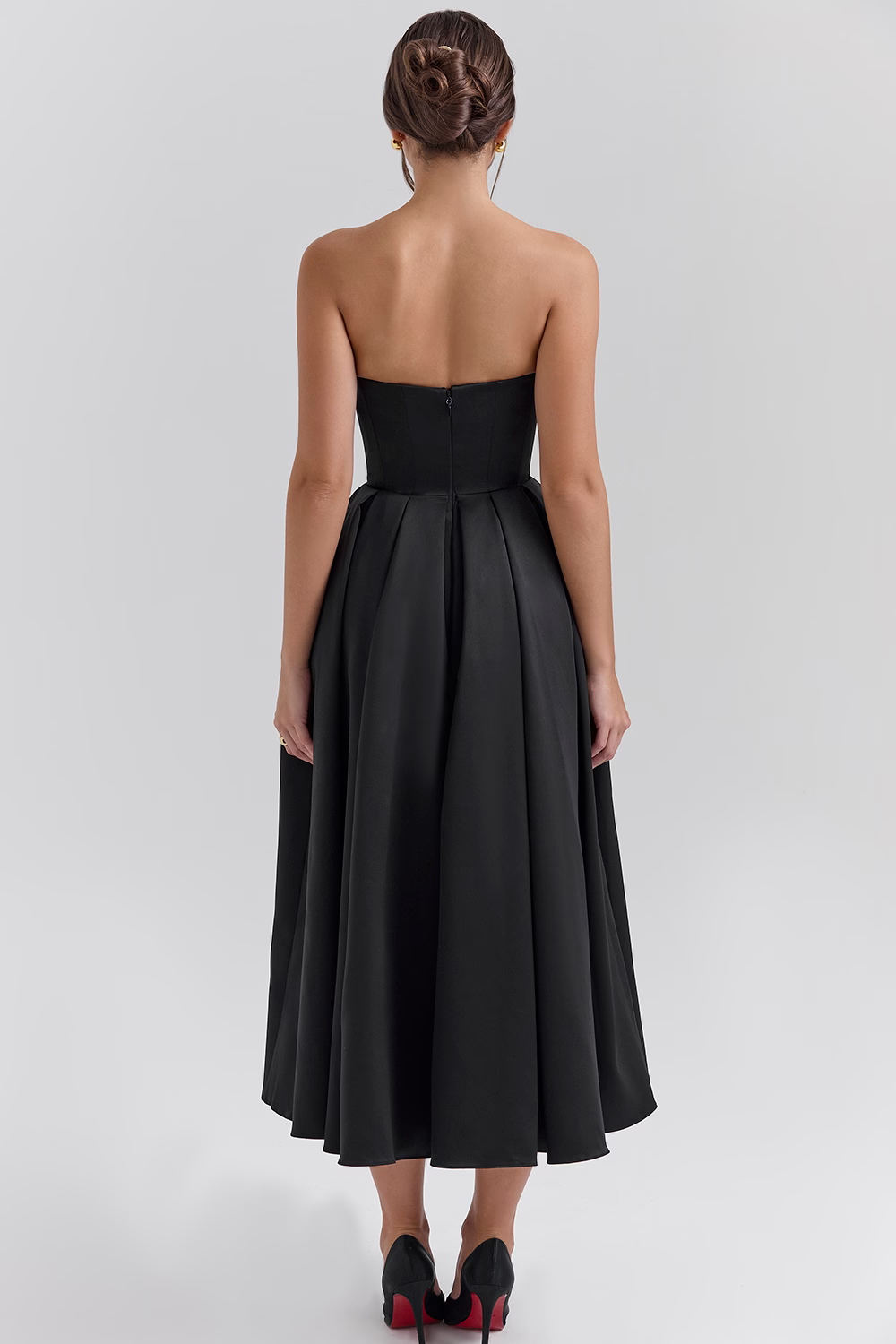 Vestido de Festa Midi Tomara que Caia com Corpete Estruturado e Saia Godê – Fiancée VIEUX OFICIAL