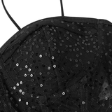 Top Cropped Preto de Tule com Lantejoulas Estilo Corset – Vaccares - VIEUX OFICIAL