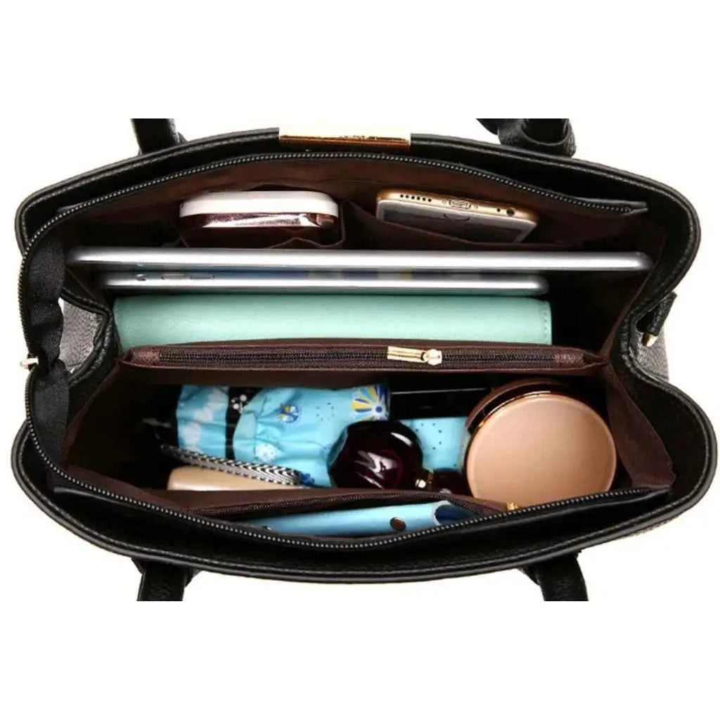 Bolsa de Couro Feminina Modelo Satchel Margaux