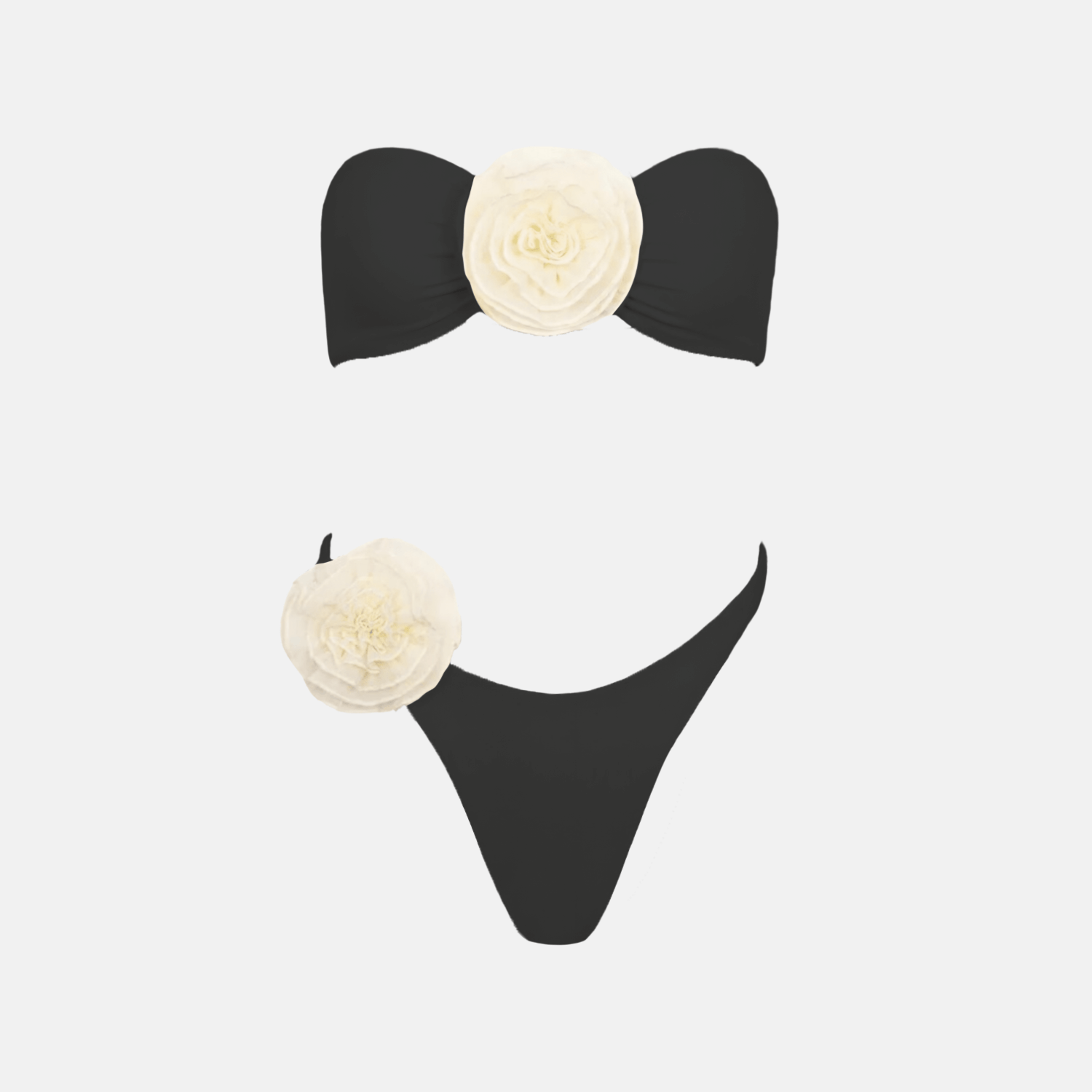 Biquíni Tomara que Caia Branco com Flor 3D Aplicada – Rose - VIEUX OFICIAL