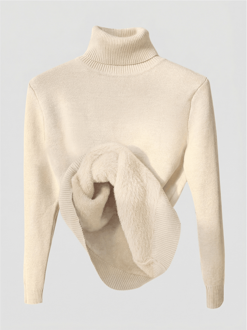 Blusa cacharrel térmica de gola alta forrada off white Brigitten VIEUX OFICIAL