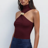 Blusa de luxo VIEUX gola alta argola Esprit VIEUX OFICIAL