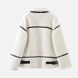 Blusa de Malha Térmica com Gola Alta de Pérolas – Palais Bourbon