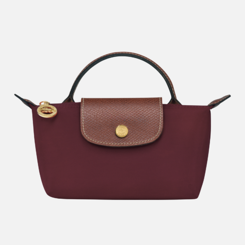 Bolsa mini de mão com alça curta e fecho em couro texturizado verde Vasseur VIEUX OFICIAL