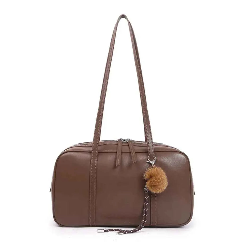 Bolsa de ombro retangular de couro granulado Armance VIEUX OFICIAL