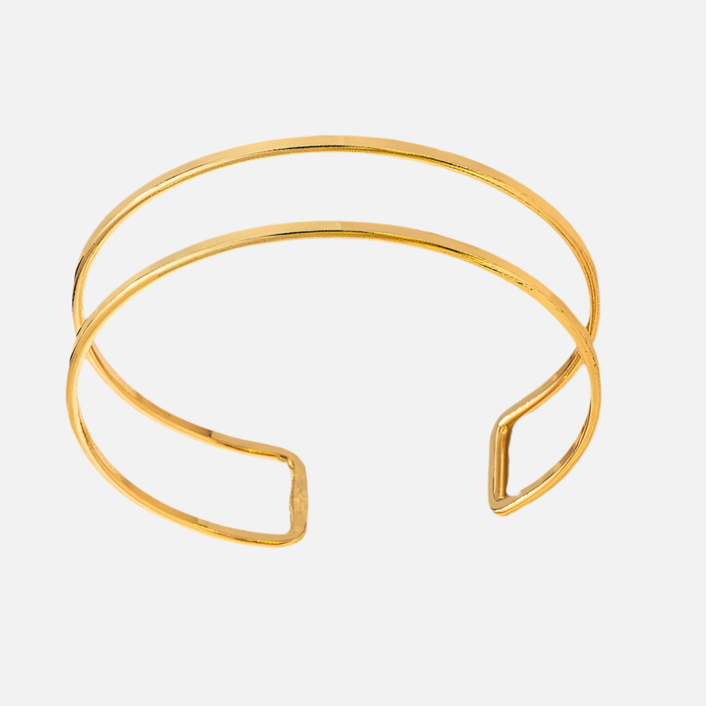 Bracelete de Braço Feminino Dourado Fino com Design Duplo – Luce - VIEUX OFICIAL