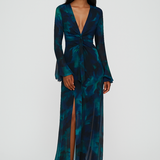 Chemise Longa de Chiffon Estampado com Babados – Lagon VIEUX OFICIAL