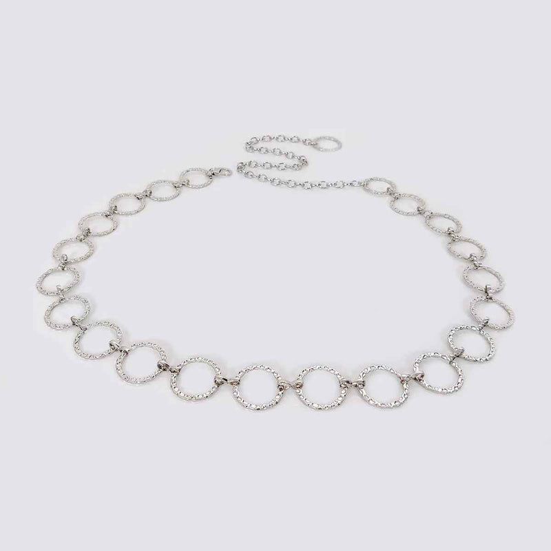 Cinto feminino de corrente metálica com elos circulares Perla VIEUX OFICIAL
