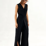 Conjunto Feminino Alfaiataria Calça Pantalona e Colete Alongado com Fendas – Beaumont