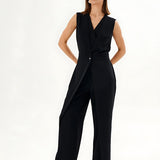 Conjunto Feminino Alfaiataria Calça Pantalona e Colete Alongado com Fendas – Beaumont VIEUX OFICIAL