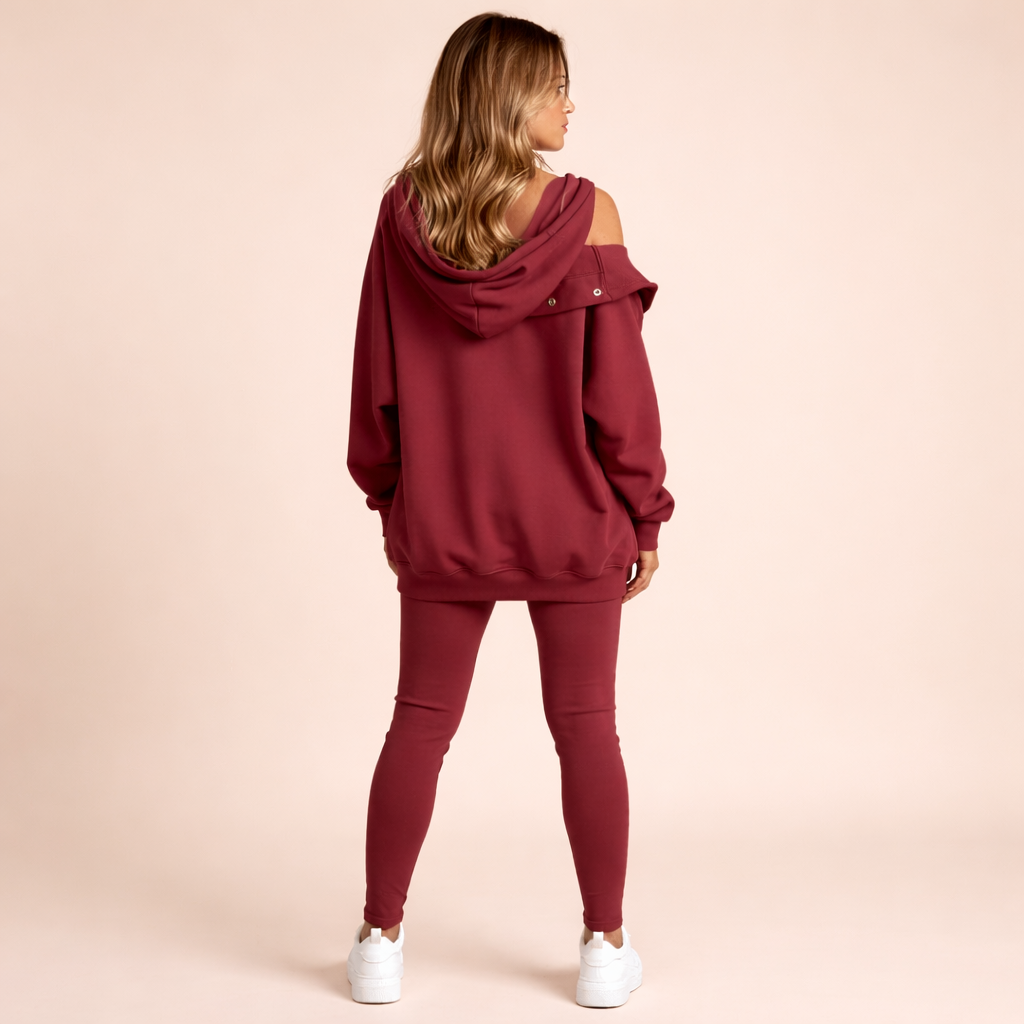 Conjunto Feminino Casual Chic em Moletinho com Sobreposição e Botões – Vivienne VIEUX OFICIAL