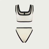 Conjunto Feminino de Praia com Top Cropped e Calcinha Cintura Alta com Botões – Brunot - VIEUX OFICIAL