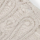 Conjunto Feminino de Renda com Cropped Vazado e Saia Assimétrica – Raymond