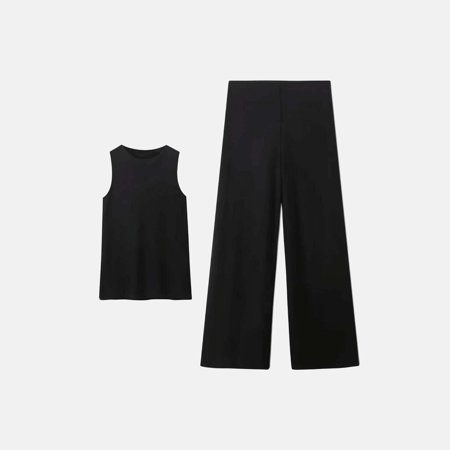 Conjunto Feminino Calça Pantalona e Blusa Regata Minimalista em Malha Premium – Gauthier - VIEUX OFICIAL