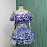 Conjunto Rosa com Laise Bordada, Babados e Lastex - Catherina - VIEUX OFICIAL