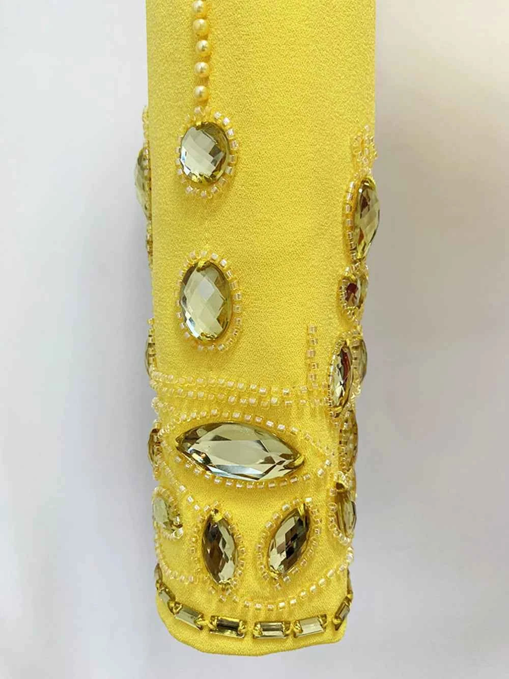 Conjunto com Pedrarias em Cristal e Cropped de Manga Longa – Cecelia VIEUX OFICIAL