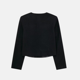 Jaqueta Cropped Preta com Botões Dourados – Blaston - VIEUX OFICIAL