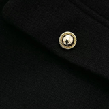 Jaqueta Cropped Preta com Botões Dourados – Blaston - VIEUX OFICIAL