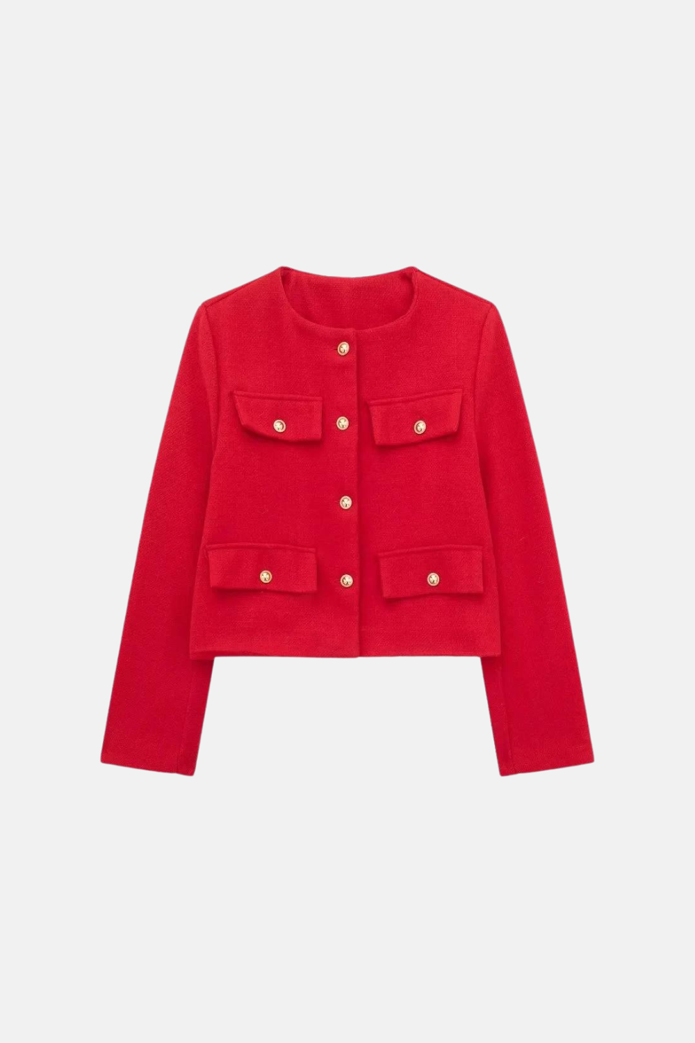 Jaqueta Cropped Preta com Botões Dourados – Blaston - VIEUX OFICIAL